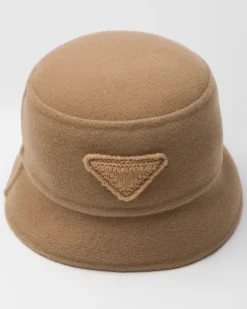 Hombre Prada SOMBREROS Y GUANTES^Sombrero De Pescador De Paño Velur