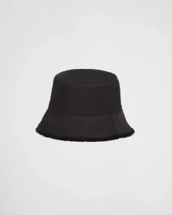 Hombre Prada SOMBREROS Y GUANTES^Sombrero De Pescador De Re-nylon Y Borreguillo