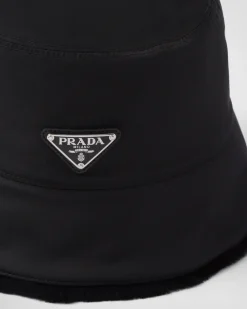 Hombre Prada SOMBREROS Y GUANTES^Sombrero De Pescador De Re-nylon Y Borreguillo