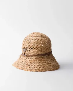 Mujer Prada SOMBREROS Y GUANTES^Sombrero De Pescador De Tela Tejida