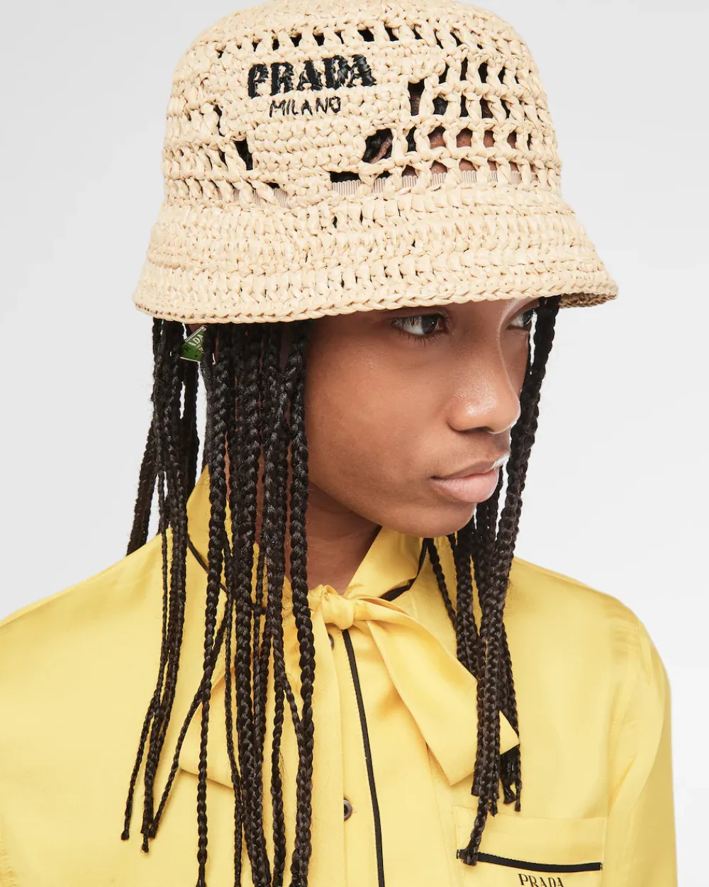 Mujer Prada SOMBREROS Y GUANTES^Sombrero De Pescador En Tela Tejida