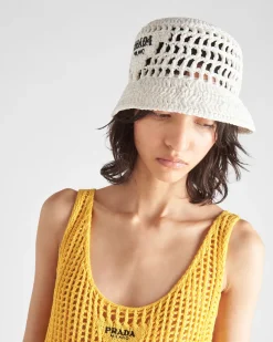 Mujer Prada SOMBREROS Y GUANTES^Sombrero De Pescador En Tela Tejida