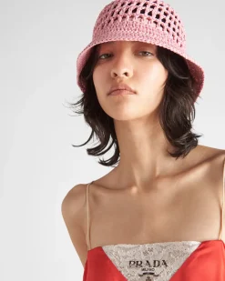 Mujer Prada SOMBREROS Y GUANTES^Sombrero De Pescador En Tela Tejida