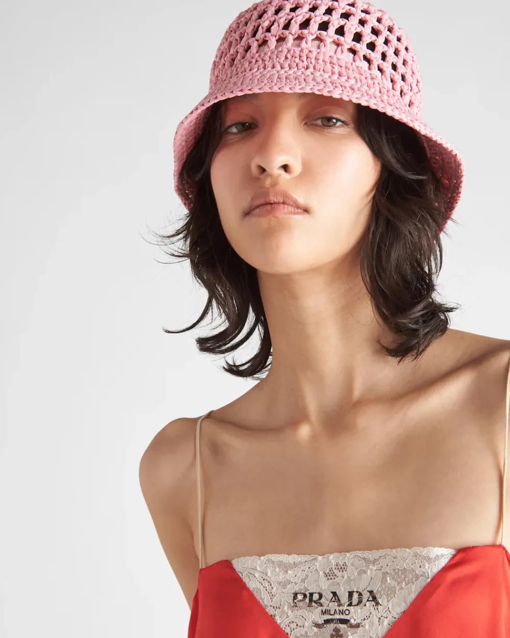 Mujer Prada SOMBREROS Y GUANTES^Sombrero De Pescador En Tela Tejida