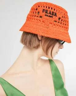 Mujer Prada SOMBREROS Y GUANTES^Sombrero De Pescador En Tela Tejida