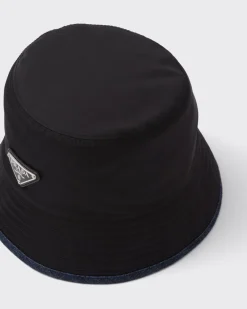 Mujer Prada SOMBREROS Y GUANTES^Sombrero De Tejido Vaquero Y Re-nylon