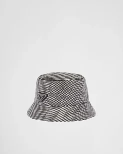 Mujer Prada SOMBREROS Y GUANTES^Sombrero Tipo Pescador De Satén Con Cristales