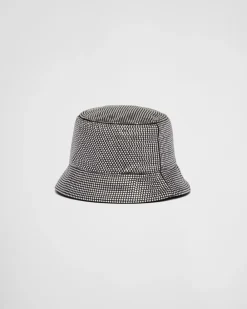 Mujer Prada SOMBREROS Y GUANTES^Sombrero Tipo Pescador De Satén Con Cristales
