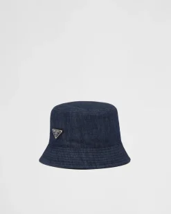 Mujer Prada SOMBREROS Y GUANTES^Sombrero Tipo Pescador De Tejido Vaquero