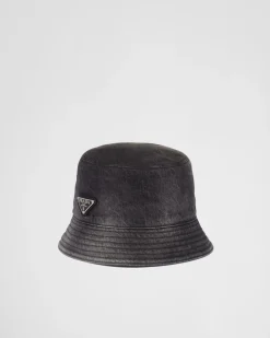 Mujer Prada SOMBREROS Y GUANTES^Sombrero Tipo Pescador De Tejido Vaquero