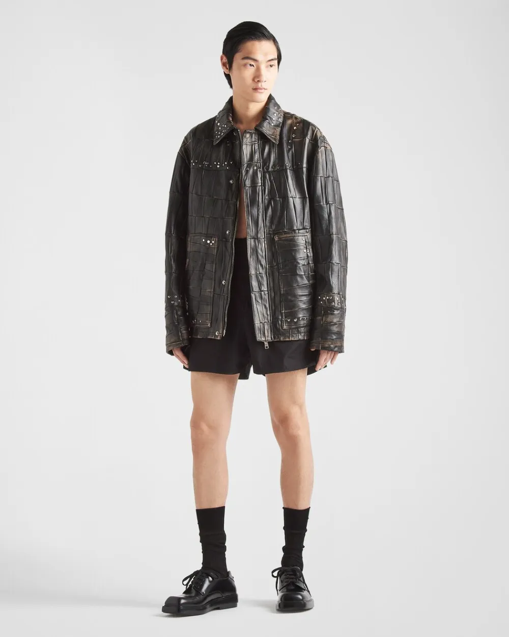 Hombre Prada ROPA DE PIEL^Studded Leather Jacket