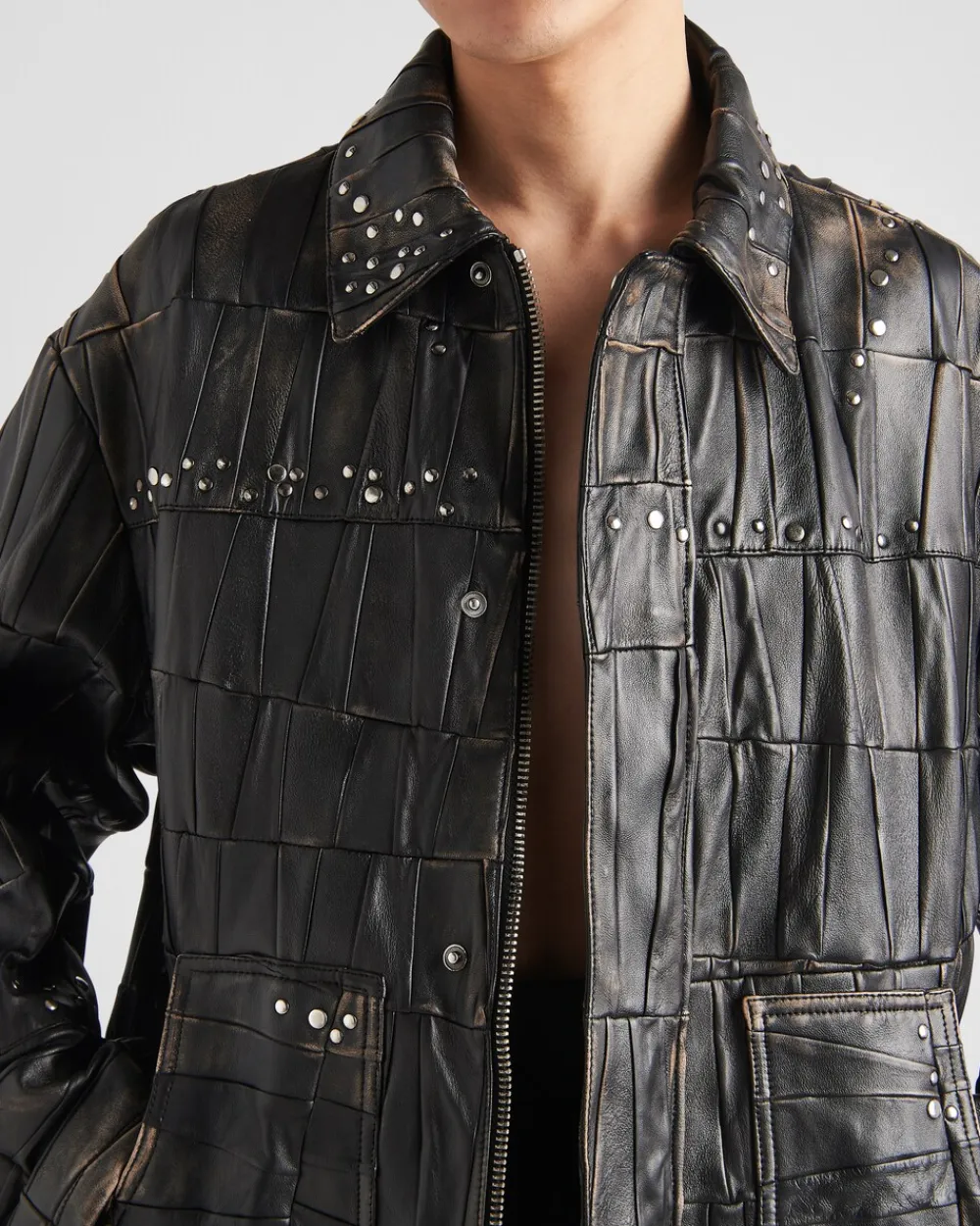 Hombre Prada ROPA DE PIEL^Studded Leather Jacket