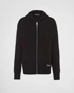 Hombre Prada TEJIDOS DE PUNTO^Sudadera Con Capucha De Lana Y Cachemir