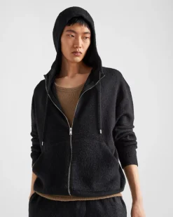 Hombre Prada TEJIDOS DE PUNTO^Sudadera Con Capucha De Punto De Cachemir