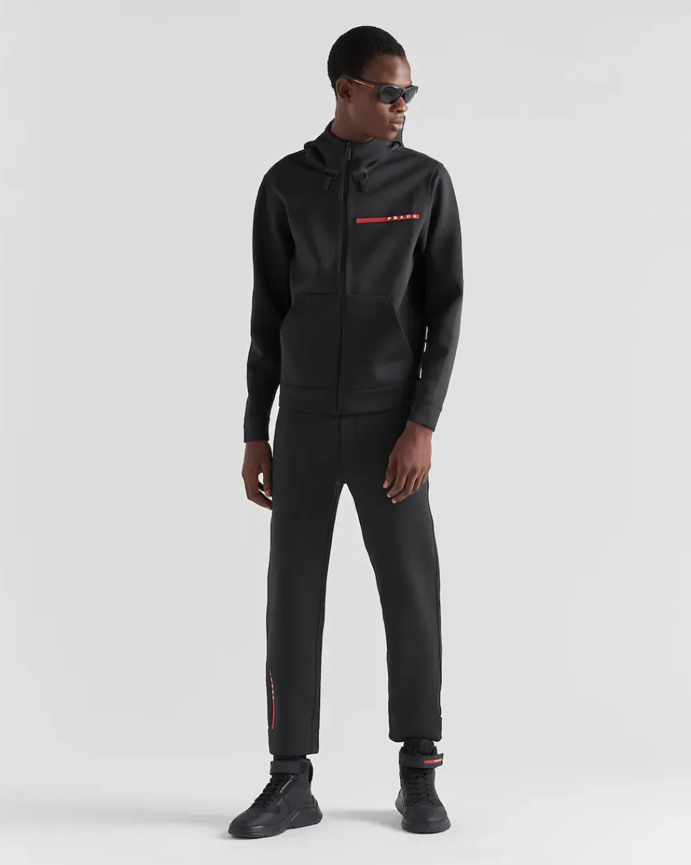 Hombre Prada ROPA^Sudadera Con Capucha De Tejido Técnico