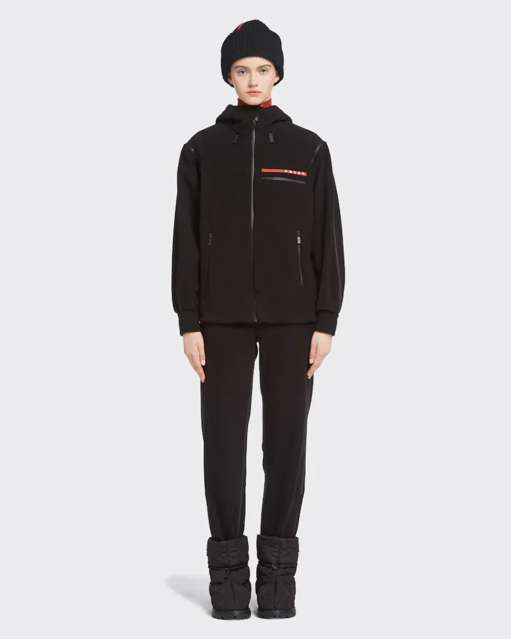 Mujer Prada ROPA^Sudadera Con Capucha Forro Polar Técnico