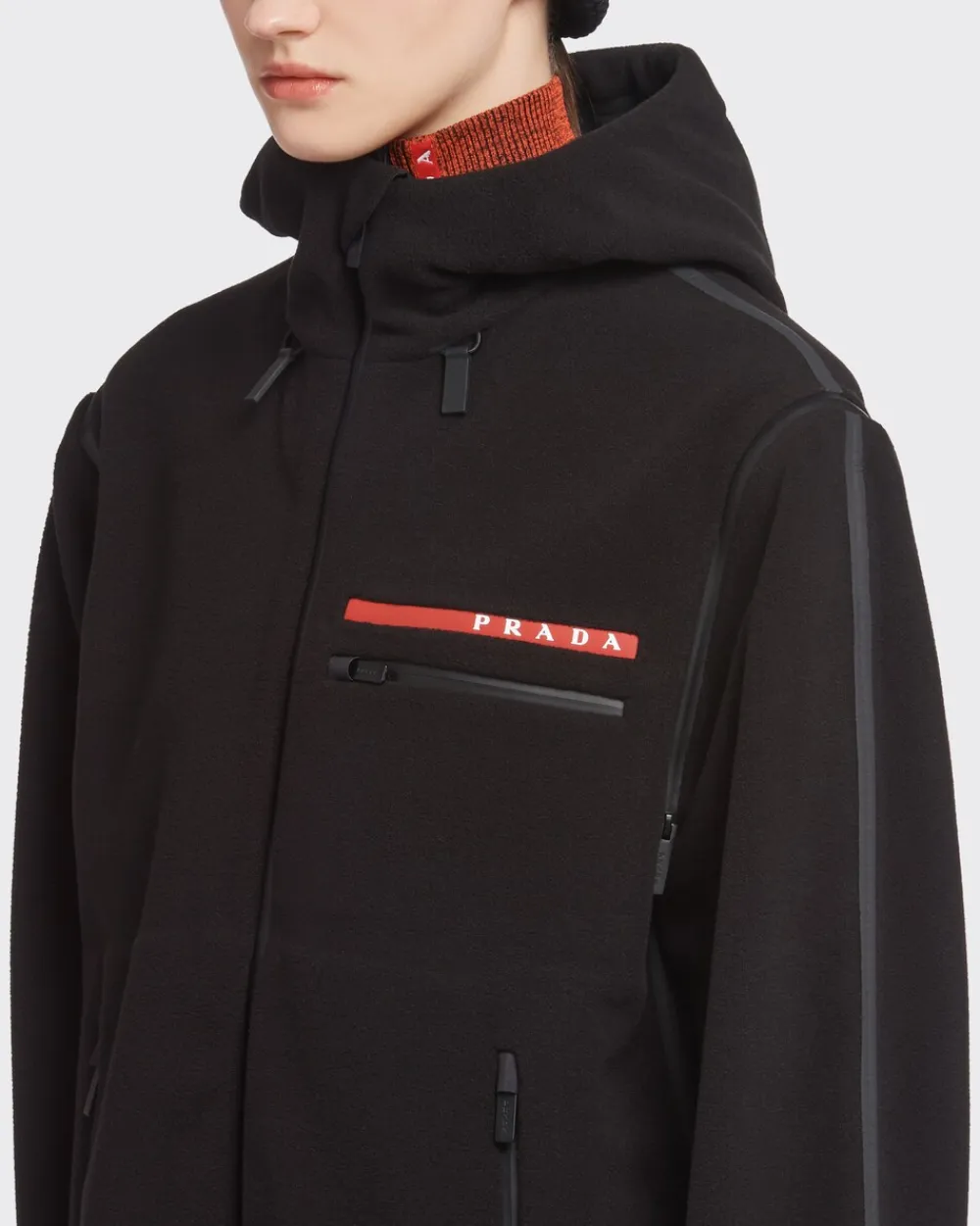 Mujer Prada ROPA^Sudadera Con Capucha Forro Polar Técnico