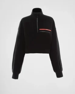 Mujer Prada ROPA^Sudadera Corta Forro Polar Técnico Reciclado