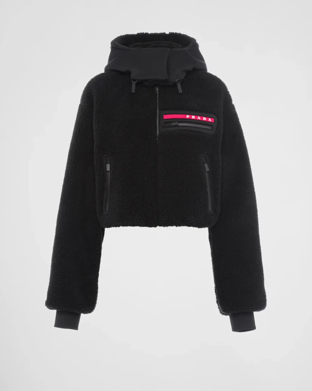 Mujer Prada ROPA^Sudadera Corta Forro Polar Y Tejido Técnico