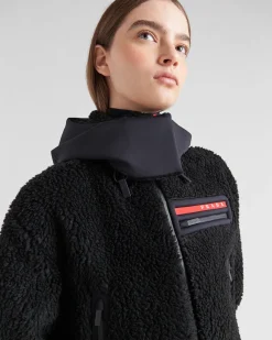 Mujer Prada ROPA^Sudadera Corta Forro Polar Y Tejido Técnico