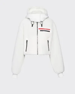 Mujer Prada ROPA^Sudadera Corta Forro Polar Y Tejido Técnico