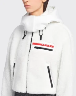 Mujer Prada ROPA^Sudadera Corta Forro Polar Y Tejido Técnico