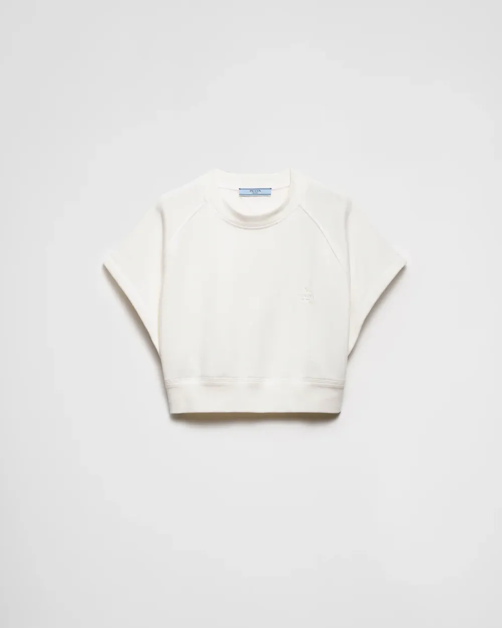 Mujer Prada CAMISETAS Y SUDADERAS^Sudadera De Felpa De Algodón De Manga Corta