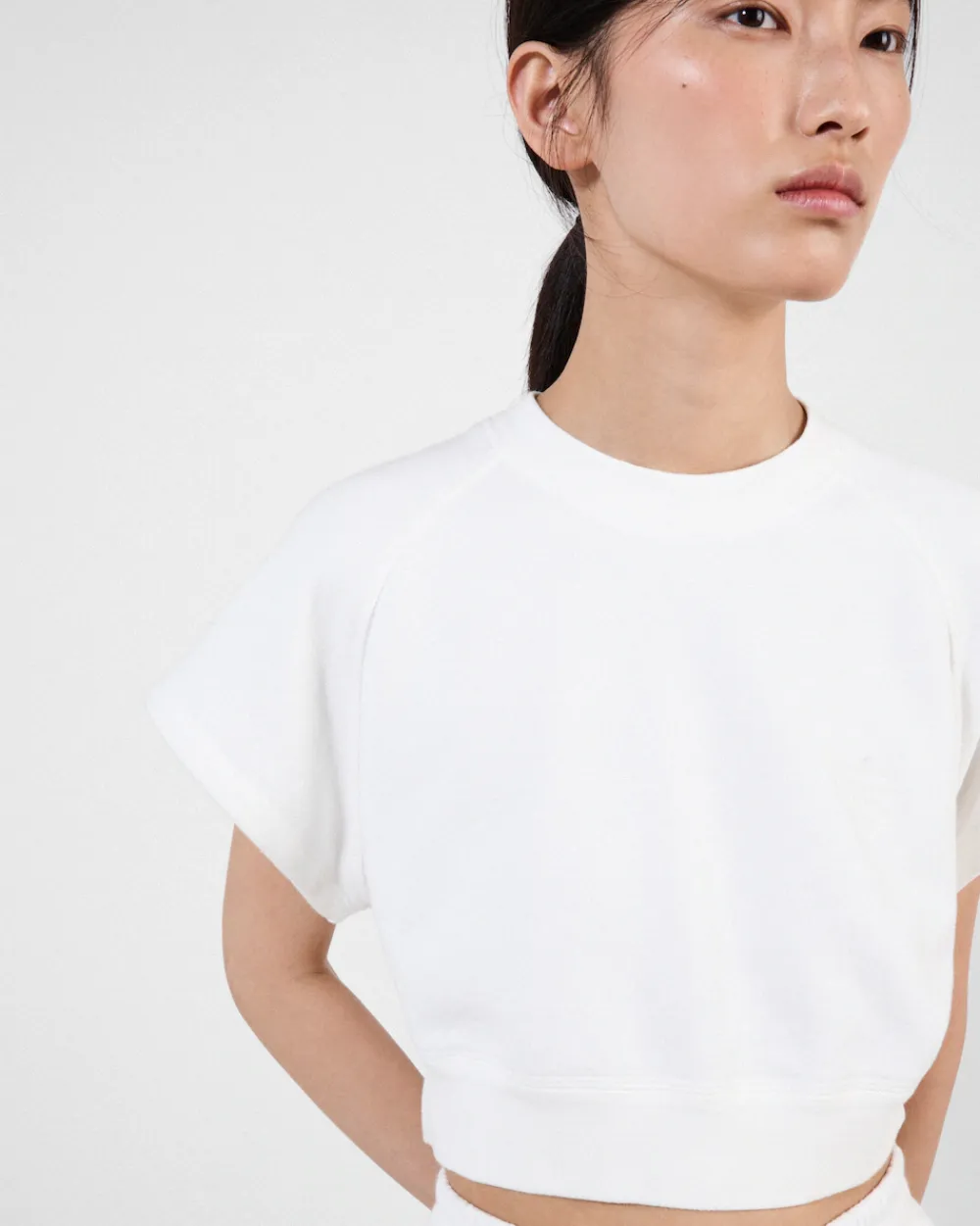 Mujer Prada CAMISETAS Y SUDADERAS^Sudadera De Felpa De Algodón De Manga Corta