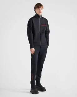 Hombre Prada ROPA^Sudadera De Tejido Técnico Reciclado Con Cremallera