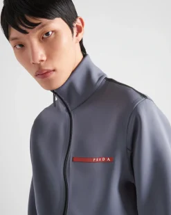 Hombre Prada ROPA^Sudadera De Tejido Técnico Reciclado Con Cremallera