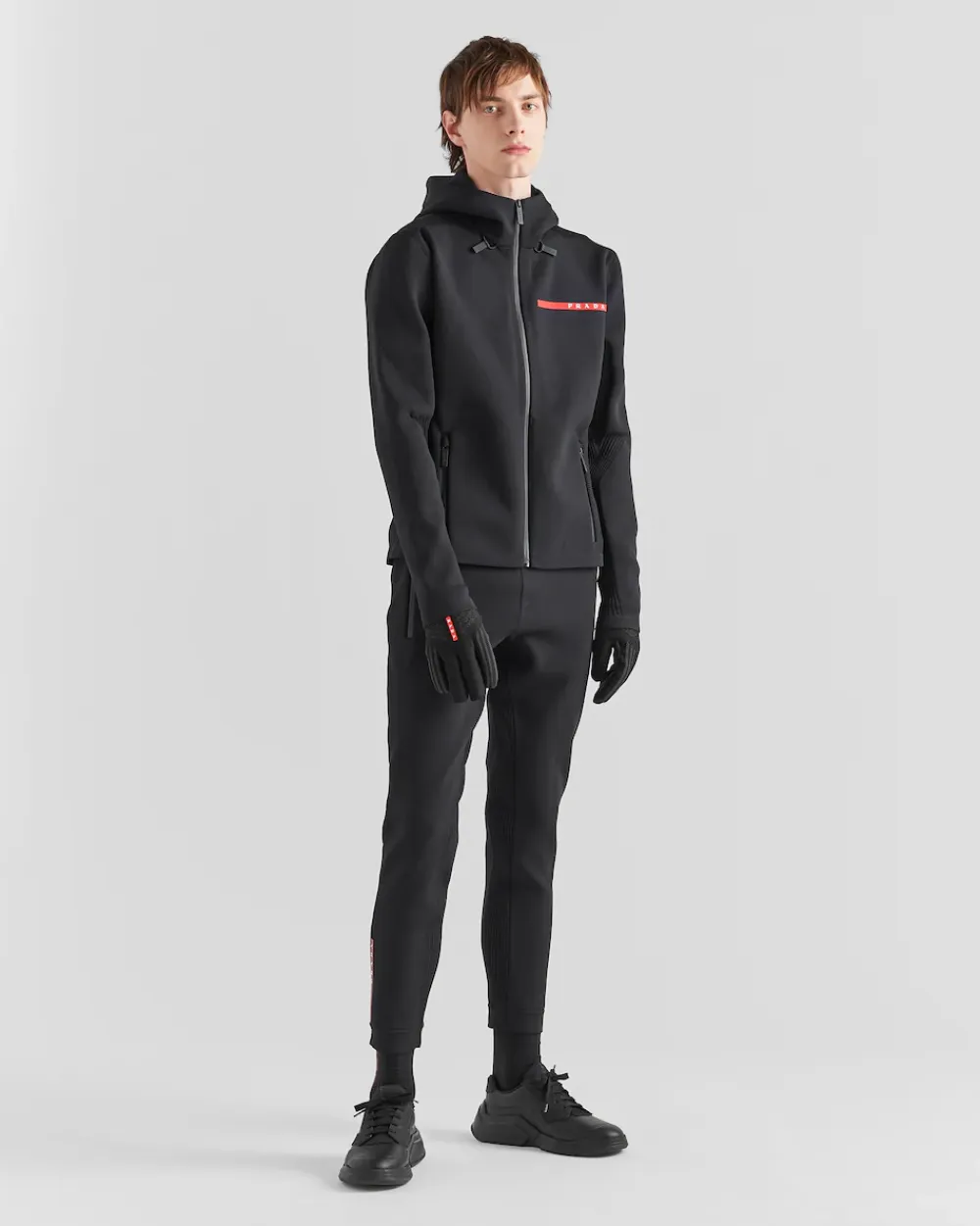 Hombre Prada ROPA^Sudadera En Piqué Técnico Con Capucha