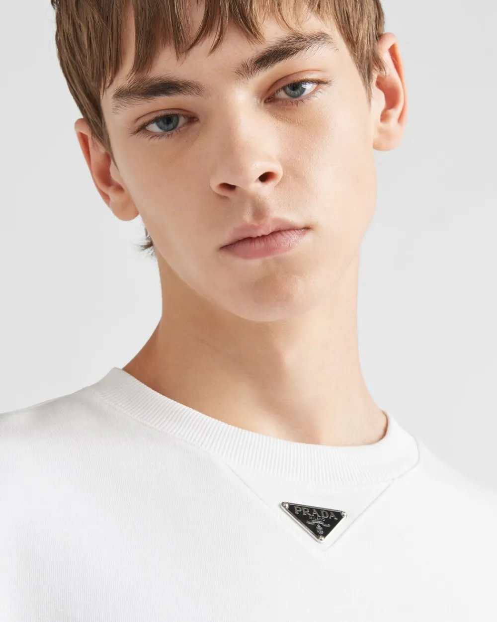 Hombre Prada ROPA DEPORTIVA Y SUDADERAS^Sudadera Extragrande De Algodón Con Logo Triangular