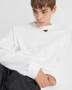 Hombre Prada ROPA DEPORTIVA Y SUDADERAS^Sudadera Extragrande De Algodón Con Logo Triangular