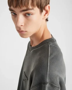 Hombre Prada ROPA DEPORTIVA Y SUDADERAS^Sudadera Holgada De Algodón Teñido En Prenda