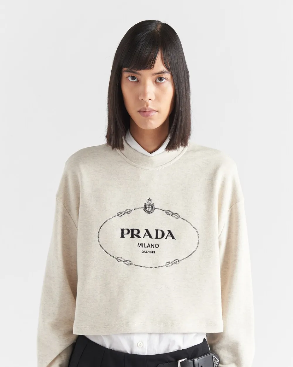 Mujer Prada CAMISETAS Y SUDADERAS^Sudadera Holgada De Felpa De Algodón