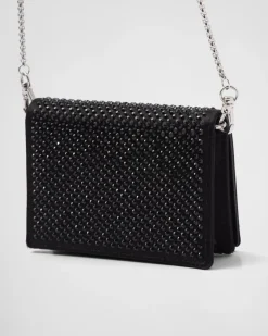 Mujer Prada CARTERAS Y TARJETEROS^Tarjetero Con Bandolera Y Cristales