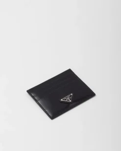 Mujer Prada CARTERAS Y TARJETEROS^Tarjetero De Piel Cepillada