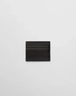 Hombre Prada CARTERAS Y TARJETEROS^Tarjetero De Piel Cepillada