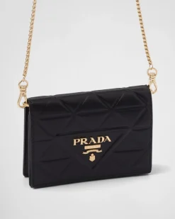 Mujer Prada CARTERAS Y TARJETEROS^Tarjetero De Piel Con Bandolera