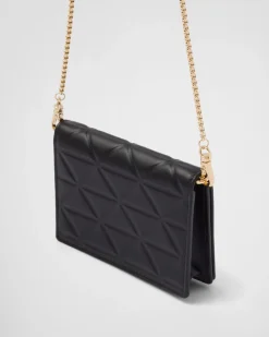 Mujer Prada CARTERAS Y TARJETEROS^Tarjetero De Piel Con Bandolera