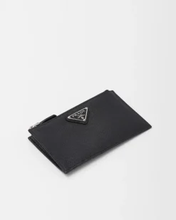 Mujer Prada CARTERAS Y TARJETEROS^Tarjetero De Piel Saffiano