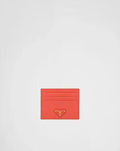 Mujer Prada CARTERAS Y TARJETEROS^Tarjetero De Piel Saffiano