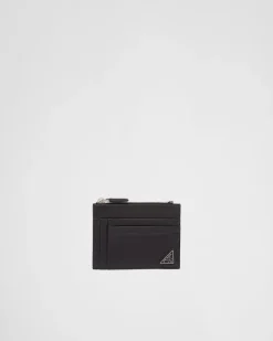 Hombre Prada CARTERAS Y TARJETEROS^Tarjetero De Piel Saffiano