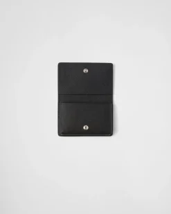 Hombre Prada CARTERAS Y TARJETEROS^Tarjetero De Piel Saffiano