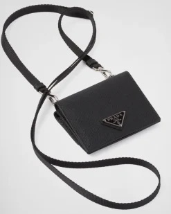 Hombre Prada CARTERAS Y TARJETEROS^Tarjetero De Piel Saffiano
