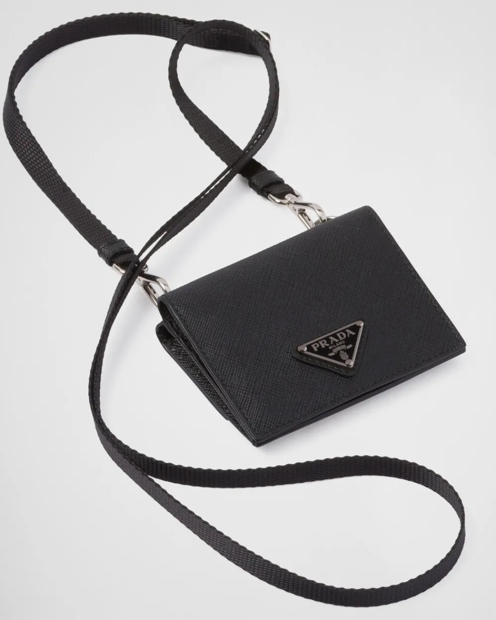Hombre Prada CARTERAS Y TARJETEROS^Tarjetero De Piel Saffiano