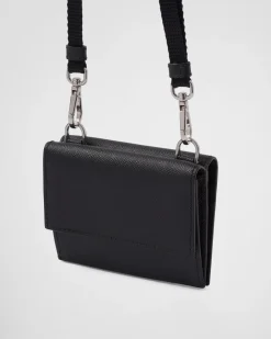Hombre Prada CARTERAS Y TARJETEROS^Tarjetero De Piel Saffiano