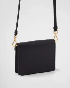 Mujer Prada CARTERAS Y TARJETEROS^Tarjetero De Piel Saffiano Con Bandolera