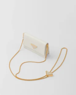 Mujer Prada CARTERAS Y TARJETEROS^Tarjetero De Piel Saffiano Con Bandolera
