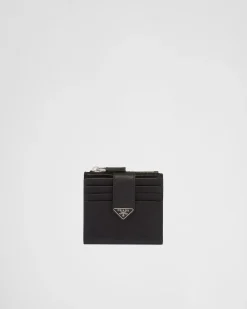 Hombre Prada CARTERAS Y TARJETEROS^Tarjetero De Piel Y Piel Saffiano